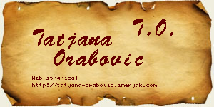 Tatjana Orabović vizit kartica